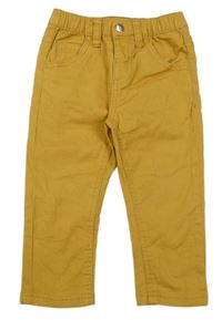 Okrové plátenné nohavice Ergee