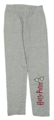 Šedé melírované legíny s potiskem - Harry Potter