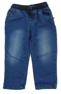 Modré teplákové rifle s úpletovým pasem So Cute