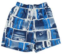 Modro-bílé plážové kraťasy se surfaři C&A