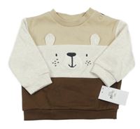 Nové - Béžovo-melírovano-hnědá mikina s čumákem Primark