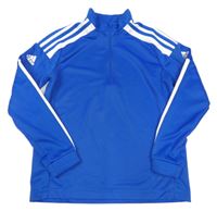 Modrá športová funkčná mikina s logom Adidas