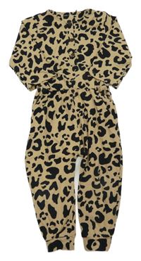 Béžovo-černý vzorovaný overal s leopardím vzorem
