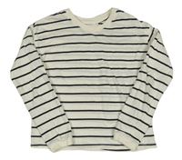 Smetanovo-černé pruhované triko H&M