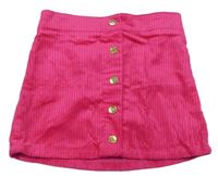 Neónově ružová menšestrová sukňa s gombíkmi
