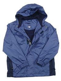 Modro-tmavomodrá šušťáková funkčná bunda s kapucňou Crivit