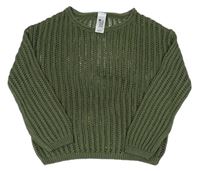 Zelený perforovaný ľahký sveter C&A