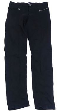 Černé skinny kalhoty se zipy H&M