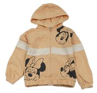 Meruňkovo-bílá propínací mikina s Minnie a kapucí Disney