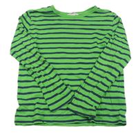 Zeleno-tmavomodré pruhované tričko H&M