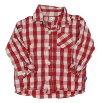 Červeno-bílá kostkovaná košile 
