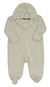 Smotanová chlpatá kombinéza s kapucňou Tom Tailor