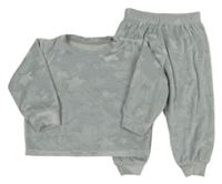 Šedé plyšové pyžamo s hvězdičkami Matalan