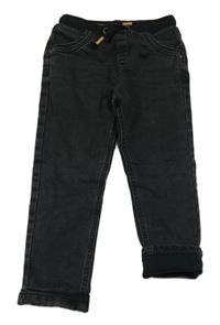 Černé podšité skinny rifle s úpletovým pasem George