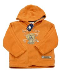 Nové - oranžová fleecová mikina s lvem a kapucí Early Days