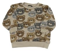 Béžovo-hnědá vzorovaná mikina s medvědy Next