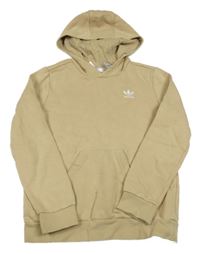 Béžová mikina s logem a kapucí Adidas