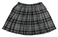 Sivo-čierna kockovaná skladaná sukňa s všitými kraťasy