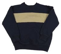 Tmavomodrá mikina s béžovým pruhom Primark