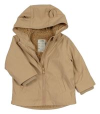 Světlehnědá zateplená nepromokavá bunda s kapucí M&S