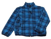 Modro-tmavomodrá kockovaná fleecová prepínaci mikina H&M