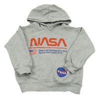 Sivá melírovaná mikina s Nasa a kapucňou H&M