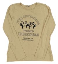 Svetlobéžové tričko s pandami Page one young