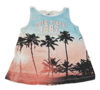 Modro-ružový top s palmami Page one young