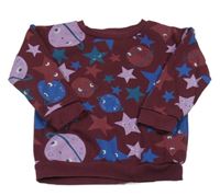 Vínová mikina s planetami a hviezdami Primark