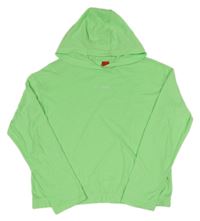 Neónově zelené tričko s nápisom a kapucňou S. Oliver