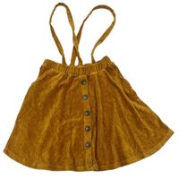 Medová rebrovaná zamatová sukňa s trakami Zara