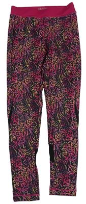 Růžovo-černé legíny sportovní s leopardím vzorem Matalan
