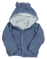Modrý propínací podšitý svetr s kapucí Mothercare