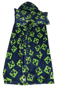 Tmavomodrá plyšová TV deka s kapucí - Minecraft Primark