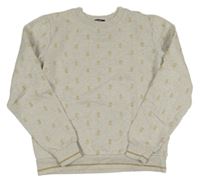 Béžová melírovaná mikina s ananásmi Kiabi