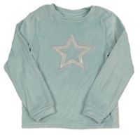 Svetlomodrá plyšová mikina s hviezdou George