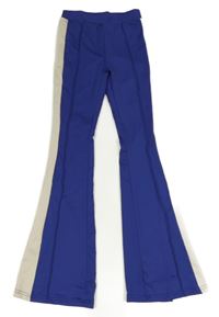 Fialovo-bílé flare sportovní legíny Ergeenomixx 