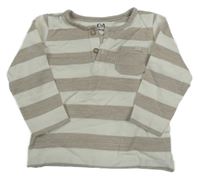 Béžovo-smetanové pruhované triko C&A