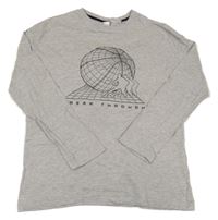 Sivé tričko s loptou a postavami H&M