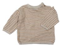 Béžovo-hnedý pruhovaný sveter H&M