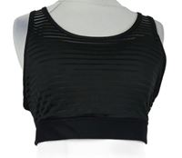 Dámsky čierny pruhovaný športový crop top George