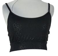 Dámský černý vzorovaný sportovní crop top Usa Pro