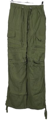 Dámske khaki voľné é nohavice s vreckami New Look