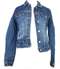 Dámska modrá rifľová crop bunda Waredenim