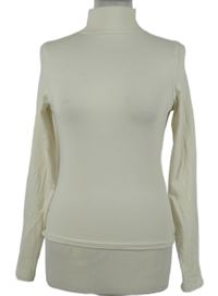 Dámské smetanové crop triko s rolákem New Look 