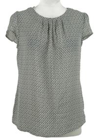 Dámská bílo-černá vzorovaná šifonová halenka C&A