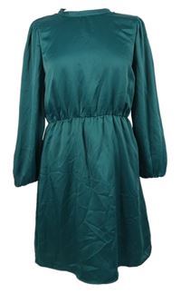 Dámské tmavozelené saténové šaty Only 
