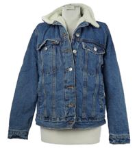 Nové - Dámska modrá rifľová zateplená bunda s kožúškom Primark