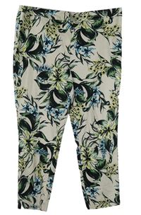 Dámske svetloružové kvetované crop nohavice Debenhams