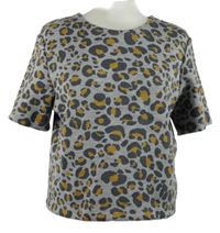 Dámské šedo-okrové vzorované teplákové tričko H&M